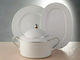 Cryspo Trio Polo Suppenterrine aus Porzellan Platin 1pcs
