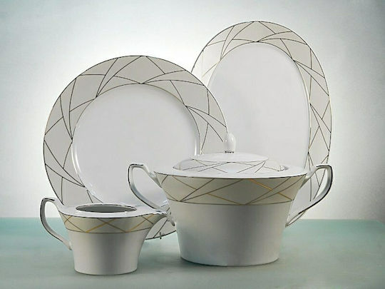 Cryspo Trio Global Suppenterrine aus Porzellan Weiß 1pcs