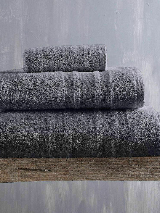 Rythmos Hand Towel Laura 30x50cm. Dark grey Wei...