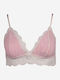 Norddiva Lingerie Δαντελένιο Σετ Εσωρούχων Bralette με Brazil Ροζ Norddiva