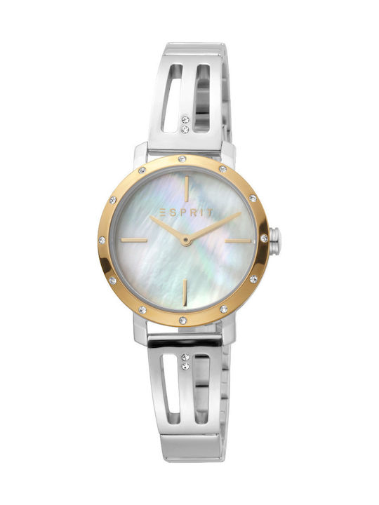 Esprit Lorella Γυναικείο Ρολόι 28mm Μπαταρίας με Ασημί Μεταλλικό Μπρασελέ