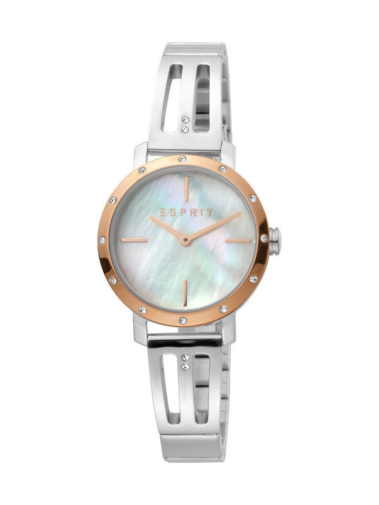 Esprit Lorella Γυναικείο Ρολόι 28mm Μπαταρίας με Ασημί Μεταλλικό Μπρασελέ
