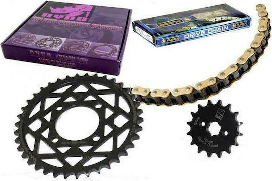 Ryno Σετ Γρανάζια Αλυσίδα (16-37-428H) για Yamaha Crypton 105