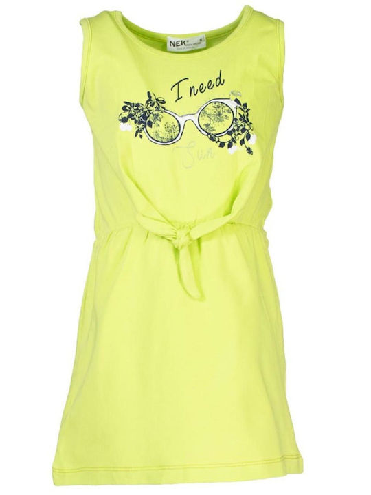 Nek Kids Wear Children's Dress Sleeveless Green