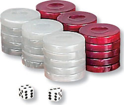 Plastic Checkers for Backgammon 30pcs