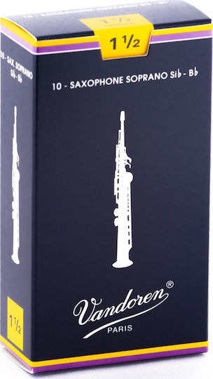 Vandoren Ancii Pentru Instrumente De Suflat Saxofon Soprano Traditional Tărie 1.5 Καλάμι Pentru Saxofon