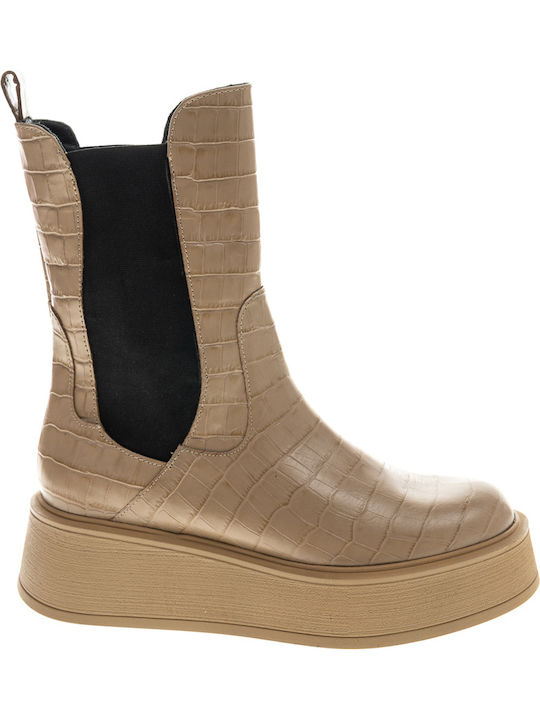 Paola Ferri Leather Women's Ankle Boots Platfor...