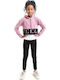 Kids' Set with Leggings Winter 3pcs Pink