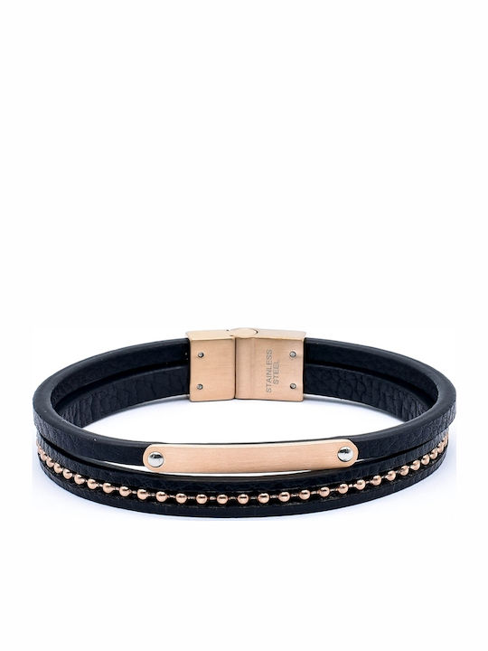 Season Time Men's Leather Bracelet 20.5cm