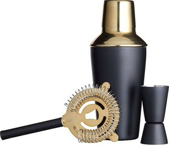 Kitchen Craft Σετ Cocktail Shaker, Μεζούρα Και Σουρωτήρι Cocktail 3τμχ 35.03022