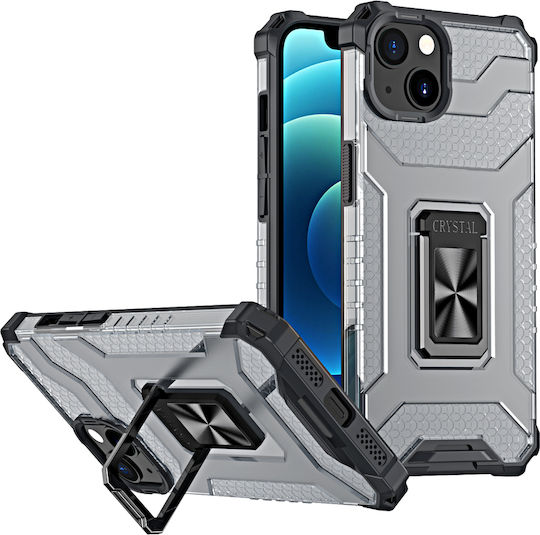 Hurtel Crystal Ring Back Cover Plastic Negru (iPhone 13)