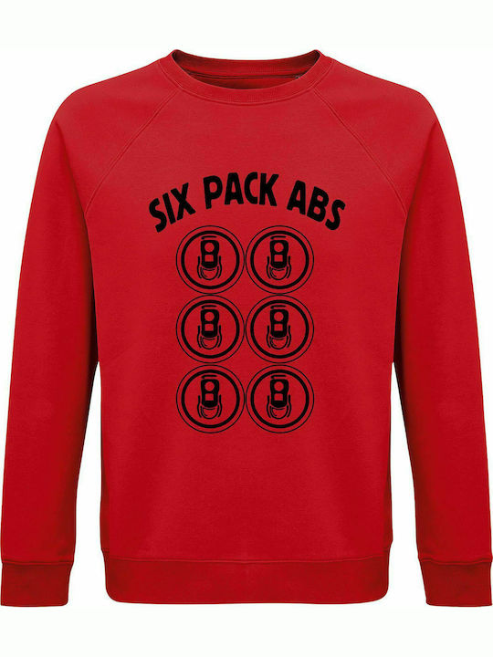 Sweatshirt Unisex, Organic "6 Pack", Red