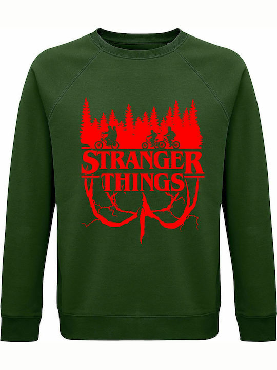 Sweatshirt Unisex, Organic "Stranger Things", Dark green