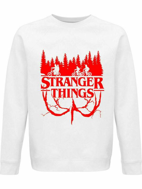 Sweatshirt Unisex, Organic "Stranger Things", White