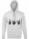 Hoodie Unisex "Peace, Love, Rock", Ash