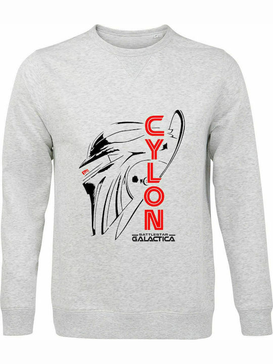 Sweatshirt Unisex, Organic "CYLON, Battlestar Galactica", Ash