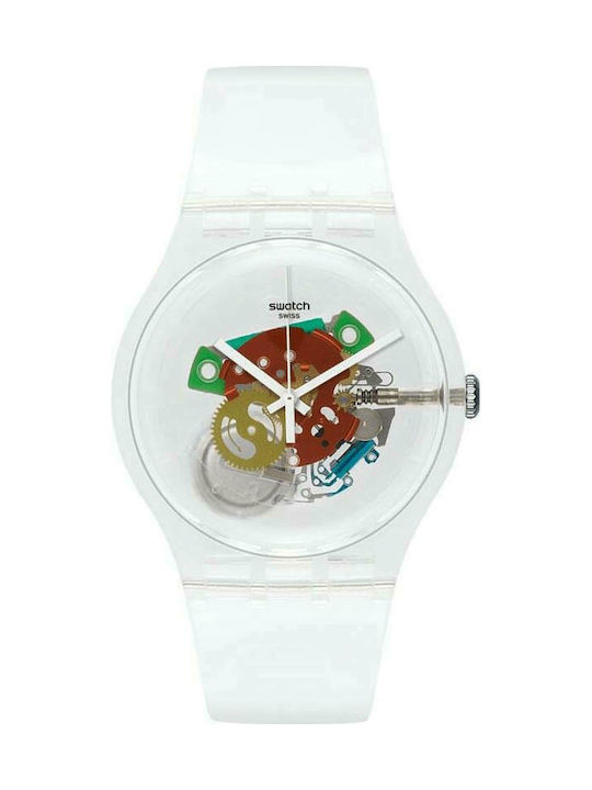 Swatch Random Ghost Again Ρολόι Μπαταρίας με Καουτσούκ Λουράκι σε Λευκό χρώμα