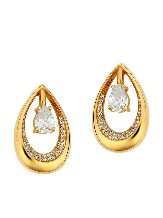 Gregio Earrings made of Silver Gold Plated with Stones