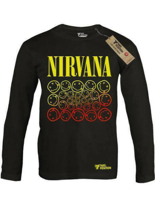 Παιδική Μπλούζα Μακρυμάνικη Μαύρη Nirvana Smile