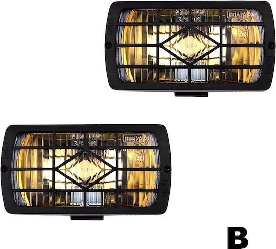 Autoline Τετράγωνοι Προβολείς Αυτοκινήτου B Universal 12V 55W 8cm 2τμχ