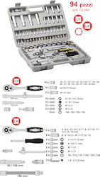 Maurer Ratchet and Socket Set 1/2" & 1/4" Pieces 94 Maurer Ratchet and Socket Set 1/2" & 1/4" Pieces 94