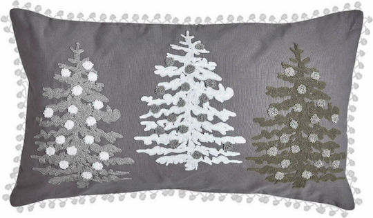Kentia Коледна Декоративна Възглавница Продълговато Сив 35x60cm