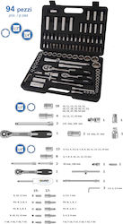Maurer 94756 Ratchet and Socket Set 1/2" & 1/4" 94 Pieces Maurer 94756 Ratchet and Socket Set 1/2" & 1/4" 94 Pieces