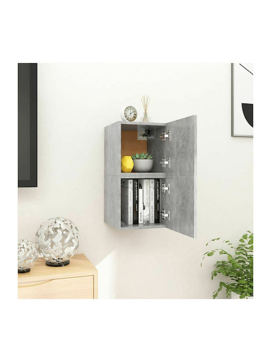 Wand Wohnzimmer Vitrine aus Spanplatte Grau 30....