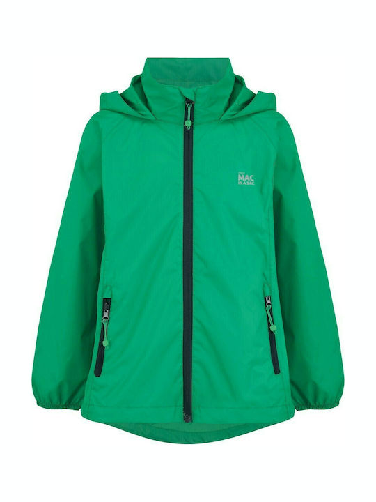 Wasserdicht Kinder Freizeitjacke Kurz mit Kapuze Grün Origin Mini