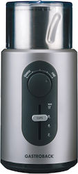 Gastroback 42601 Electric Coffee Grinder 270W for 90gr Beans and 5 Grind Levels Silver