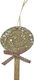 Hängendes Weihnachtsbaumschmuck Süßigkeit Holz Braun 10cm mit Glitzer