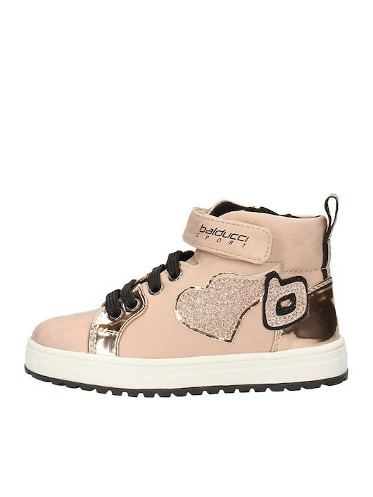 Παιδικά Sneakers High με Σκρατς Ροζ