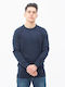 Men's Knit Neckline Dark Blue