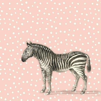 Party Napkins Bamboo Zebra 33x33cm 20τμχ Pink 33x33cm. 20pcs