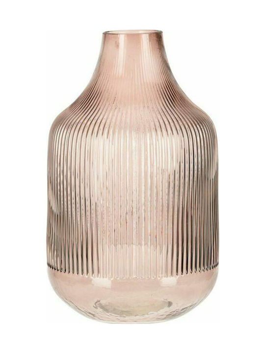 Aria Trade Glass Vase AT000221 Ροζ 18x18x29cm