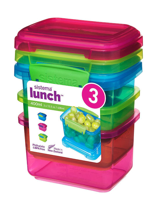 Sistema 41544 Lunch Box Plastic Multicolour 3pcs