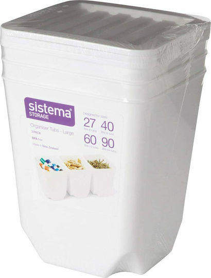Sistema Storage Λευκό 3τμχ
