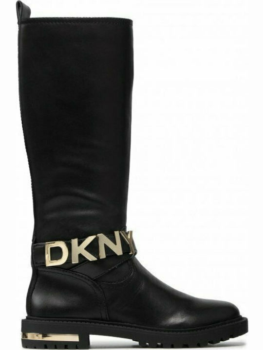 DKNY Delanie K3106234 Δερμάτινες Γυναικείες Μπότες Μαύρες