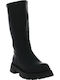 Synthetic Leather Medium Heel Women's Boots 1650BC Black
