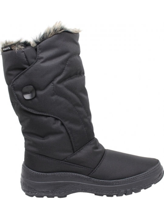 Anatomic Synthetic Leather Snow Boots with Fur Antartica Black