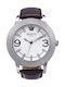 Season Time Herrenuhr 50mm Batterie mit Braun Lederarmband
