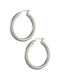 Earring in white gold 14K hoop 3.5cm