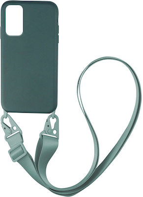 Sonique CarryHang Liquid Coperta din spate Silicon 0.5mm cu Brățară Verde închis (Redmi Note 10 Pro)