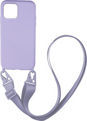 Sonique Carryhang Liquid Strap Umschlag Rückseite Silikon 0.5mm Flieder (iPhone 13 Mini)