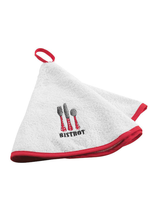 Kipper Bistrot Towel of 100% Cotton In White Colour 60x60cm 1pcs