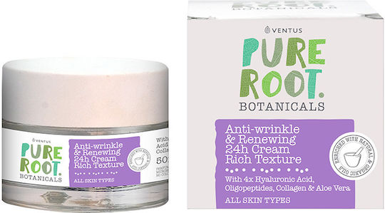 Imel Ventus Pure Root Botanicals Rich 24ωρη Κρέμα Προσώπου Ημέρας για Αντιγήρανση & Ατέλειες με Υαλουρονικό Οξύ & Κολλαγόνο 50ml