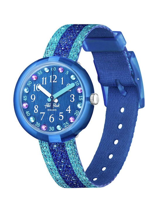 FlikFlak Kids Analog Watch Shine in with Fabric Strap Blue