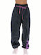 Abia Parachute Παντελόνι Φόρμας με Λάστιχο Black/Dewberry/Desert Rose