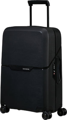 Samsonite Magnum Eco Spinner Cabin Travel Suitcase Hard Black with 4 Wheels Height 55cm.