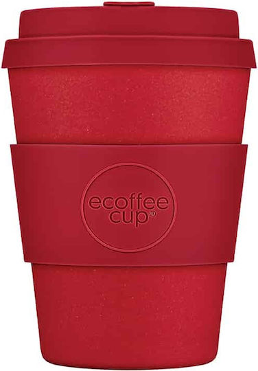 Ecoffee Cup Red Dawn Mug Bamboo with Lid Red 350ml